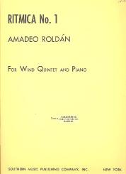 Roldán Gardes, Amadeo: Ritmica No. 1 for flute, oboe, clarinet, bassoon, horn in F and piano, score and parts 