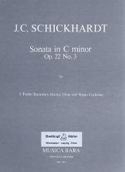 Schickhardt, Johann Christian: Sonate c-Moll op.22,3 für 2 Altblockflöten (Flöten), Oboe und Bc, Stimmen 