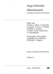 Schuncke, Hugo: Concerto per Oboe ed Orchestra in a minore für Oboe solo, Bläser, Streicher und Bc, Violine 2 