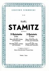 Stamitz, Karl Philipp: 3 Quintette Es-Dur für Oboe (Nr.1+2), Violine (Nr.3), Horn in Es, 2 Violen und, Violoncello,  Stimmen 