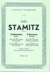 Stamitz, Karl Philipp: 3 Quintette op.11 für Oboe, Horn, 2 Violinen und Violoncello, Partitur 