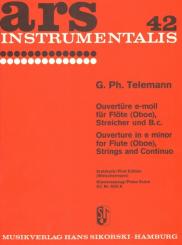 Telemann, Georg Philipp: Ouvertüre e-Moll für Flöte (Oboe), Streicher und Bc für Flöte und, Kklavier 