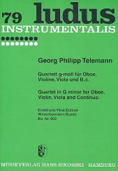 Telemann, Georg Philipp: Quartett g-Moll für Oboe, Violine, Viola und Bc 