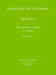Telemann, Georg Philipp: Sonate a-Moll TWV:a3 für Oboe und Bc 