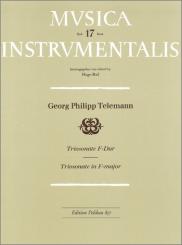 Telemann, Georg Philipp: Triosonate F-Dur für Altblockflöte, Oboe (Violine) und Bc, Partitur und 3 Stimmen 