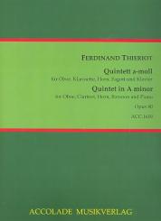 Thieriot, Ferdinand: Quintett a-Moll op.80 für Oboe, Klarinette, Horn, Fagott und Klavier, Partitur und Stimmen 