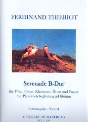 Thieriot, Ferdinand: Serenade für Flöte, Oboe, Klarinette, Horn und Fagott, Klavier ad lib, Partitur (= Klavier) und Stimmen 