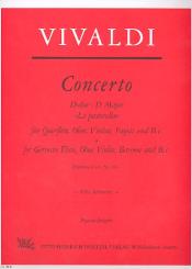Vivaldi, Antonio: Concerto D-Dur RV95 für Flöte, Oboe, Violine, Fagott und Bc, Partitur und 5 Stimmen 