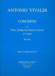 Vivaldi, Antonio: Concerto in F Major RV455 (P306) for oboe, strings and Bc, for oboe and piano 