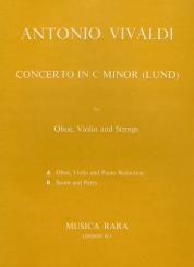 Vivaldi, Antonio: Konzert c-Moll für Oboe, Violine, Streichorchester und Bc, Klavierauszug 