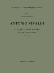 Vivaldi, Antonio: Konzert d-Moll F.VII:1 für Oboe, Streicher und Bc, Partitur 
