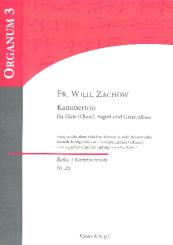 Zachow, Friedrich Wilhelm: Kammertrio F-Dur für Flöte (Oboe), Fagott und Bc, Partitur und Stimmen 
