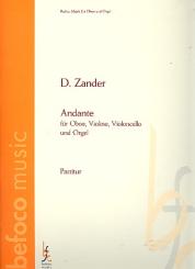 Zander, Daniel: Andante für Oboe, Violine, Violoncello und Orgel, Partitur und Stimmen 
