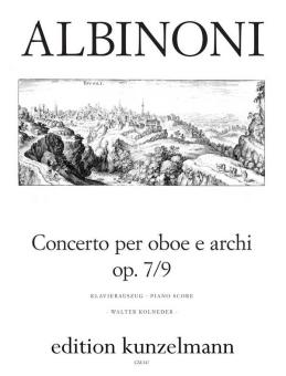 Albinoni, Tomaso: Concerto F-Dur op.7,9 für Oboe und Streicher, Klabvierauszug für Oboe und Klavier 