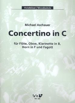 Aschauer, Michael: Concertino in C für Flöte, Oboe, Klarinette in b, Horn in F und Fagott, Partitur und Stimmen 