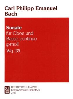 Bach, Carl Philipp Emanuel: Sonate g-Moll WQ135 für Oboe und Bc 