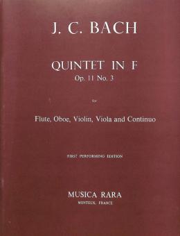 Bach, Johann Christian: Quintett F-Dur op.11,3 für Flöte, Oboe, Violine, Viola und Bc, Stimmen 
