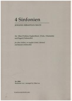 Bach, Johann Sebastian: 4 Sinfonien Band 2 (Nr.3,4,5,8) für Oboe (Violine), Englischhorn (Viola, Klarinette) und Fagott (Violoncello), Partitur und Stimmen 