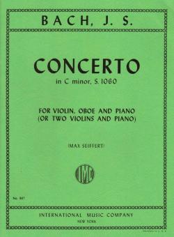 Bach, Johann Sebastian: Concerto c minor for violin, oboe and piano (2 violins and piano), SEIFFERT, MAX, ED 