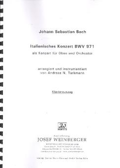 Bach, Johann Sebastian: Italienisches Konzert G-Dur BWV971 für Oboe und Orchester , Klavierauszug 