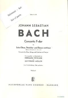 Bach, Johann Sebastian: Konzert F-Dur für Oboe, Streicher und Bc, Streicherset 
