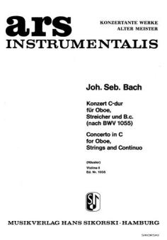 Bach, Johann Sebastian: Konzert C-Dur nach BWV1055 für Oboe und Streichorchester, Violine 2 