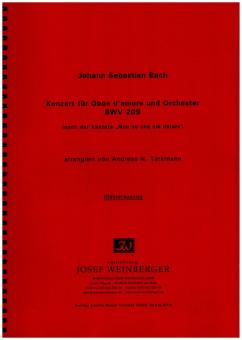 Bach, Johann Sebastian: Konzert BWV209 für Oboe d'amore und Orchester, Klavierauszug mit Solo-Stimme 