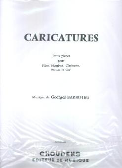 Barboteu, Georges: Caricatures pour flûte, hautbois,clarinette, bassonet cor, partition et parties 