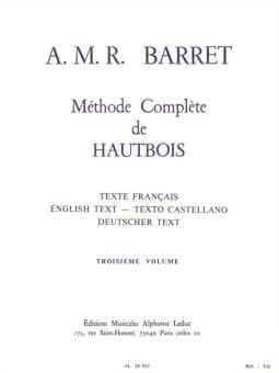 Barrett, , Apollon Marie Rose: Méthode complète vol.3 pour hautbois 