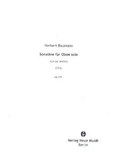 Baumann, Herbert *1925: Sonatine für Oboe 