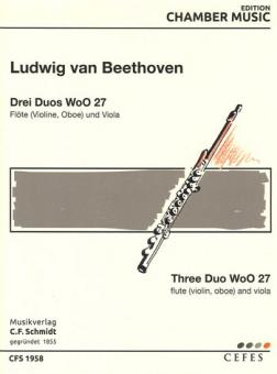 Beethoven, Ludwig van: 3 Duos für Flöte (Violine, Oboe) und Viola, Stimmen 