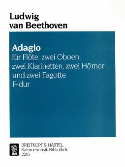 Beethoven, Ludwig van: Adagio F-Dur für die Spieluhr für Flöte, 2 Oboen, 2 Klarinetten, 2 Hörner und 2 Fagotte, Partitur und Stimmen 
