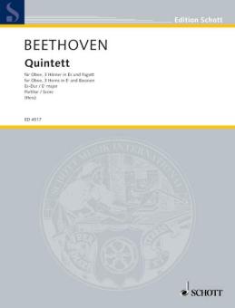 Beethoven, Ludwig van: Quintett Es-Dur für Oboe, 3 Hörner in Es und Fagott, Partitur 