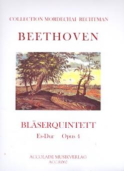 Beethoven, Ludwig van: Quintett Es-Dur op.4 für Flöte, Oboe, Klarinette, Horn und Fagott, Partitur und Stimmen 