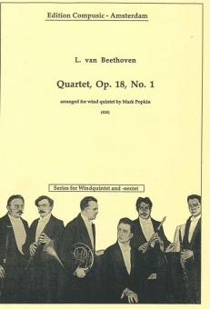 Beethoven, Ludwig van: Streichquartett op.18,1 für Flöte, Oboe, Klarinette, Horn und Fagott, Partitur und Stimmen 