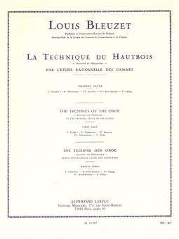 Bleuzet, Louis: La technique du hautbois vol.1 Gammes, mechanisme, sonorité, articulations, trilles 
