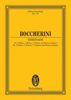 Boccherini, Luigi: Serenade D-Dur für 2 Violinen, Bass, 2 Oboen 2 Hörner und Bc, Studienpartitur 