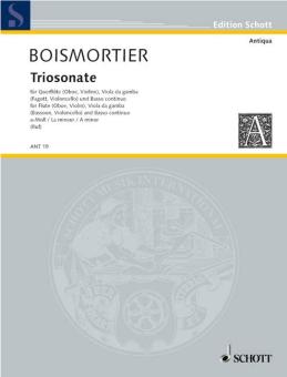 Boismortier, Joseph Bodin de: Triosonate a-Moll op. 37/5 für Flöte (Oboe/Violine), Viola da gamba (Fagott/Violoncello) und Bass, Stimmensatz 