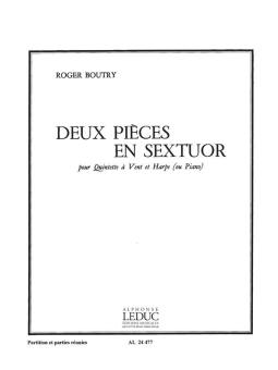 Boutry, Roger: 2 Pièces en sextuor pour harpe (piano), flûte, hautbois, clarinette, cor et bassoon, partition et parties 