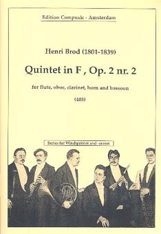 Brod, Henri: Quintet inFf major op.2,2 for flute, oboe, clarinet, horn and bassoon, score and parts 