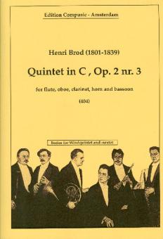 Brod, Henri: Quintett c major op.2,3 for flute, oboe, clarinet, horn and bassoon, score and parts 