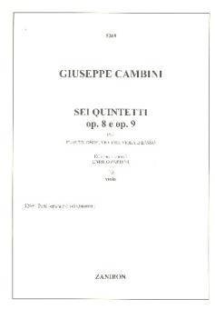 Cambini, Giuseppe Maria Gioaccino: 6 Quintetti op.8-9 per flauto, oboe e trio d'archi, parti 