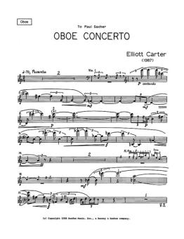 Carter, Elliott: Konzert für Oboe und Orchester, Oboe solo 
