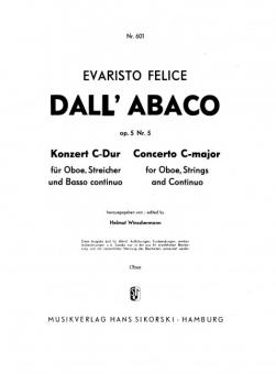 Dall'Abaco, Evaristo Felice: Konzert C-Dur op.5,5 für Oboe und Streichorchester, Oboe solo 