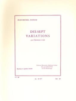 Damase, Jean-Michel: 17 Variations pour flute, hautbois, clarinette, basson et cor, partition et parties 