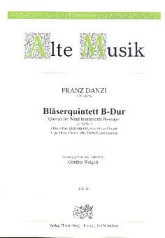 Danzi, Franz: Quintett B-Dur op.56,1 für Flöte, Oboe, Klarinette, Horn und Fagott, Stimmen 