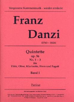 Danzi, Franz: Quintette Band 1 op.56 (Nr.1-3) für Flöte, Oboe, Klarinette, Horn und Fagott, Partitur 