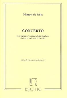 de Falla, Manuel: Concerto pour clavecin (piano), flute, hautbois, clarinette, violon et violoncelle, partie de clavecin (piano) 