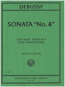 Debussy, Claude: Sonata no.4 for oboe, horn and harpsichord, score and parts 