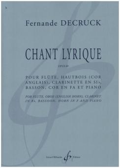 Decruck, Fernande: Chant lyrique op.69 pour flûte, hautbois, clarinette, basson, cor en fa et piano, partition et parties 